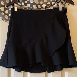 Black wrap mini skirt